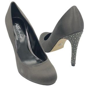 ABS Allen Schwartz 8.5 Grey Bling High Heels